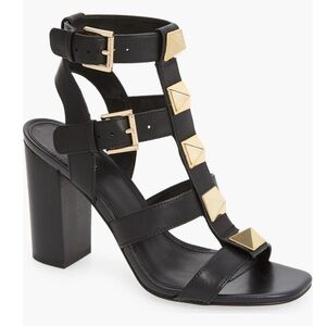 Michael Kors Black Wren Block Heel Gladiator Sandal Worn Once Like New